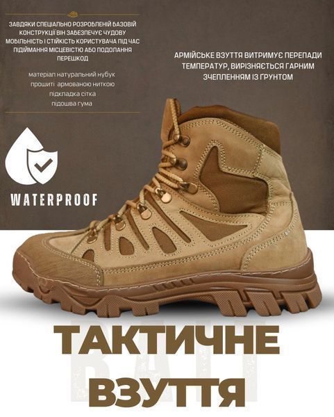 Демісезонні тактичні черевики Live Bait Койот (нубук / сітка), розмір 40 25914 фото