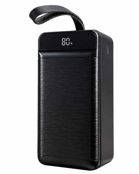 Повербанк XO PR160 80000 mAh | 3xUSB, Type-C, Micro-USB, Lightning, PD/QC, 22.5W, з ліхтарем, чорний xo-pr160-80000 фото